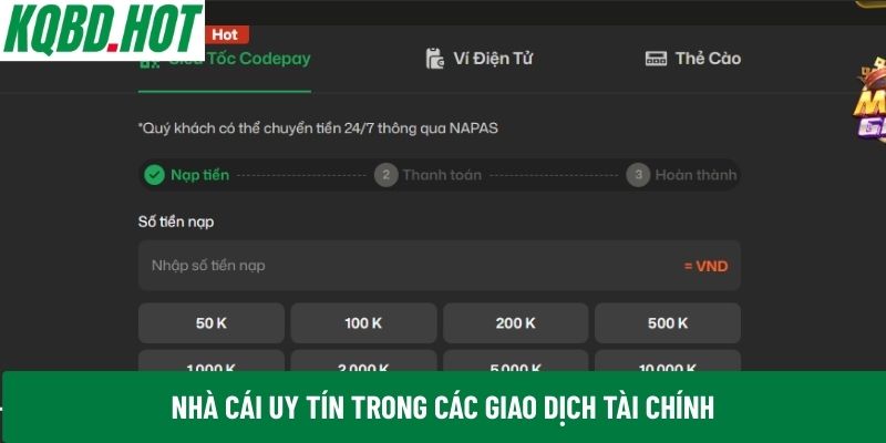 Nhà cái uy tín trong các giao dịch tài chính
